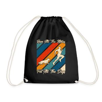 Half Marathon Jogging Running Gift - Drawstring Bag - black - Front