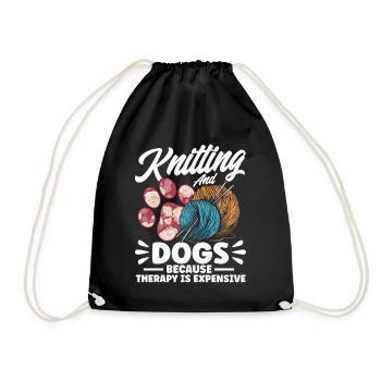 Tricot Fil Tricot TricotEr Tissu Cadeau - Sac de sport léger - noir - Devant