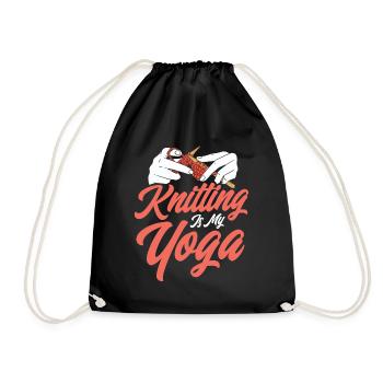 Yarn Knitting Knitting Knitting Fabric Gift - Drawstring Bag - black - Front