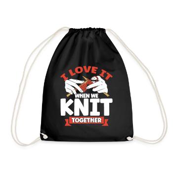 Knitting Knitting Knitting Lovers Gift - Drawstring Bag - black - Front