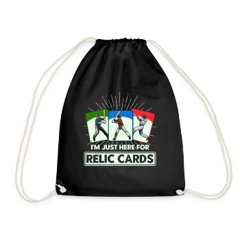 Baseball Card Collector Sports Card Collection - Drawstring Bag - black - Front