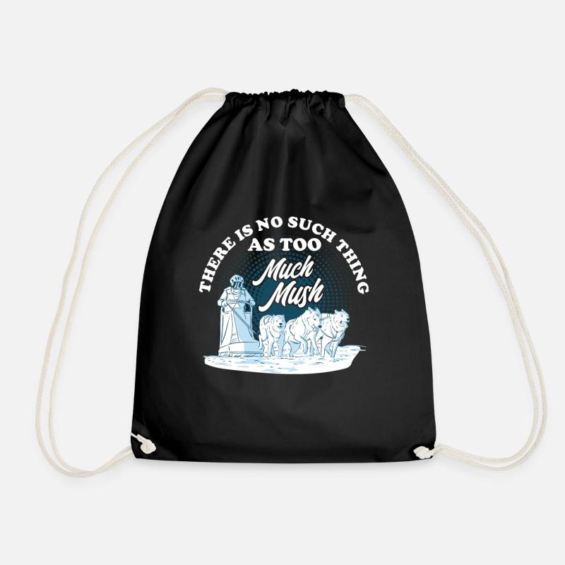 Sled Dog Racing Dog Sled Husky Owners - Drawstring Bag - black