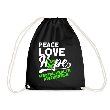 Psychological Awareness Green Loop Depression - Drawstring Bag - black - Front