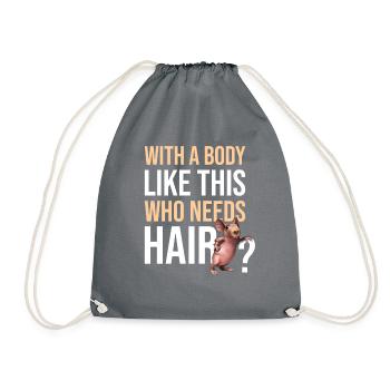Avec un corps comme celui-ci qui a besoin de sport chauve aux cheveux - Sac de sport léger - gris - Devant