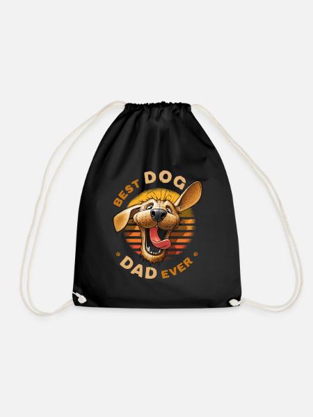 Best Dog Dad Ever Golden Retriever Master Father - Drawstring Bag - black