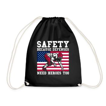 Football Game American Football Football Player - Drawstring Bag - black - Front