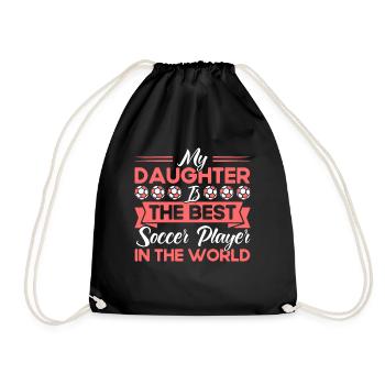 Fußball Mama Sportfan Fußball Geschenk - Turnbeutel - Schwarz - Vorne