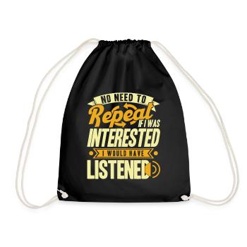 Black Humor Sarcasm Irony Gift - Drawstring Bag - black - Front