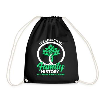 Généalogiste généalogiste Arbre généalogique Geschen - Sac de sport léger - noir - Devant
