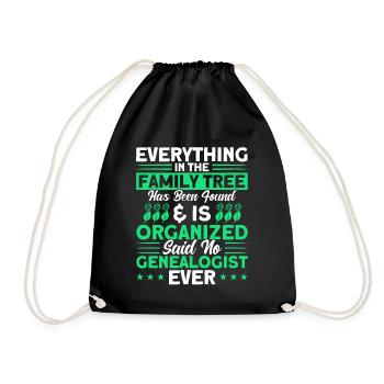 Arbre généalogique Généalogie Cadeau de généalogie - Sac de sport léger - noir - Devant