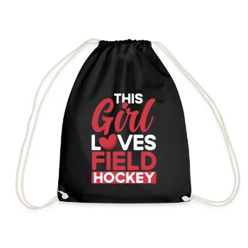 Field Hockey Team Sports Field Hockey Game History - Drawstring Bag - black - Front