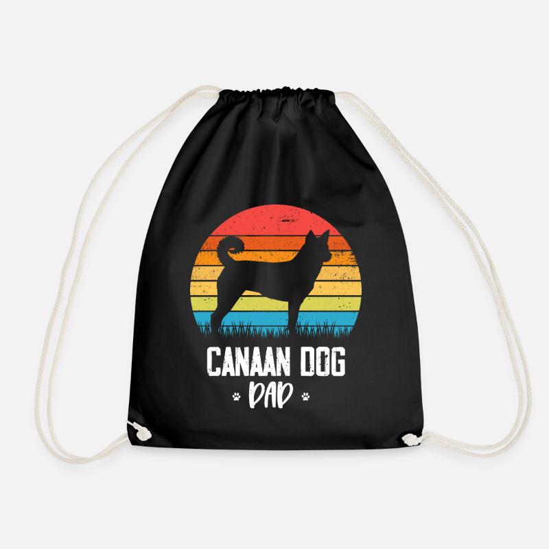 Canaan dog - Drawstring Bag - black
