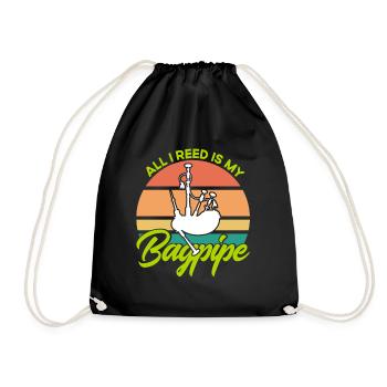 Bagpipers Scottish Bagpipes Bagpipes - Drawstring Bag - black - Front