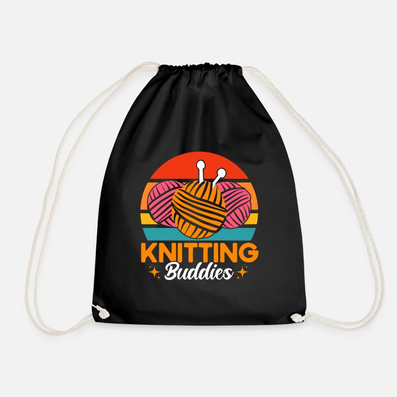 Stricken Lustiger Stricker Stricken Geschenk - Turnbeutel - Schwarz