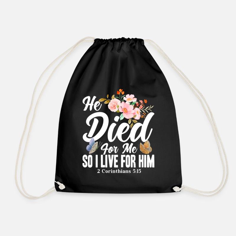Religiös Inspirierend Bibelvers Geschenk - Turnbeutel - Schwarz