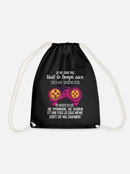 idée Cadeau garçon Gamer Accro Aux Jeux Vidéo - Sac de sport léger - noir