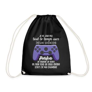 Cadeau Pour Ado Gamer Accro Aux Jeux Vidéo - Sac de sport léger - noir - Devant