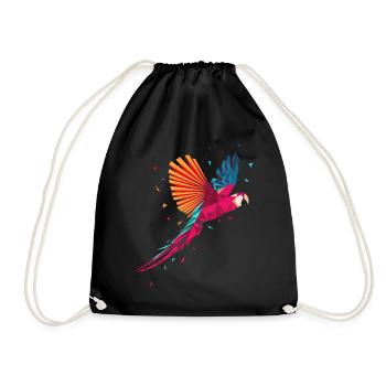 Ara Papagei Geometrischer Vogel Sittich Ornitholog - Turnbeutel - Schwarz - Vorne
