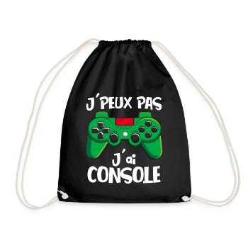J'Peux Pas J'ai Console idee cadeau ado garçon - Sac de sport léger - noir - Devant