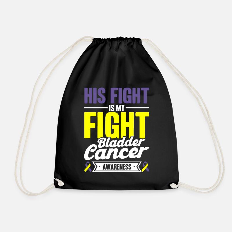 bladder cancer consciousness bladder cancer under - Drawstring Bag - black