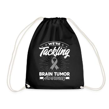 Grey Loop Brain Tumor Support Brain Tumor Ü - Drawstring Bag - black - Front