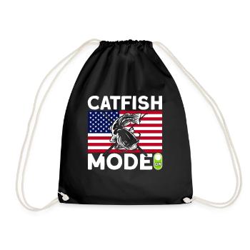 Mode poisson-chat sur cadeau de pêche au poisson-chat - Sac de sport léger - noir - Devant
