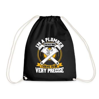 Je suis plombier, donc je dois être très précis - Sac de sport léger - noir - Devant