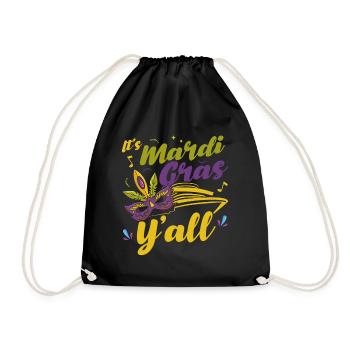 Es ist Fasching, Leute Mardi Gras Geschenk - Turnbeutel - Schwarz - Vorne