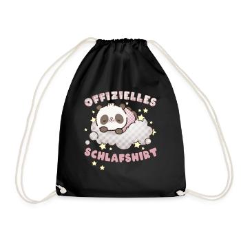 Offizielles Schlafshirt, schlafender Panda - Turnbeutel - Schwarz - Vorne