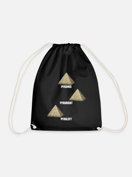 Pyramids Funny - Drawstring Bag - black