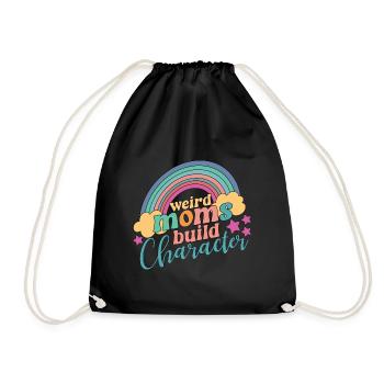 #MOMLIFE Mama Design Mutterherz Mutterlieb - Turnbeutel - Schwarz - Vorne