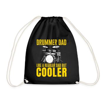 Schlagzeuger Papa ist cooler Musikfan Vater Musiker - Turnbeutel - Schwarz - Vorne