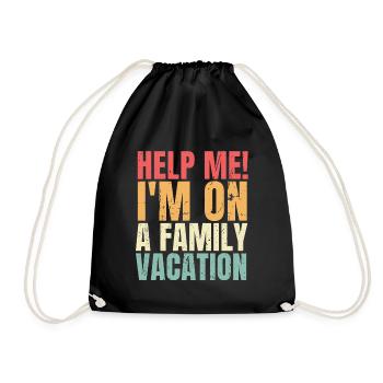 Aidez-moi Je suis en vacances en famille Famille drôle - Sac de sport léger - noir - Devant