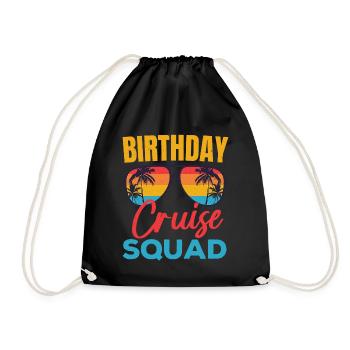 Birthday Cruise Squad Funny Cruising Boat Party - Drawstring Bag - black - Front