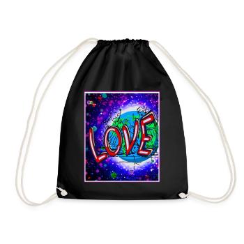 Jesus Love - on earth for love - Drawstring Bag - black - Front