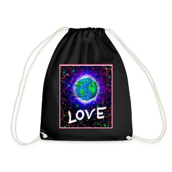 Learning to love Christ Jesus on earth. - Drawstring Bag - black - Front