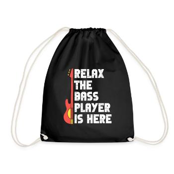 Relax Der Bassist ist da Lustige Musik Bassist - Turnbeutel - Schwarz - Vorne