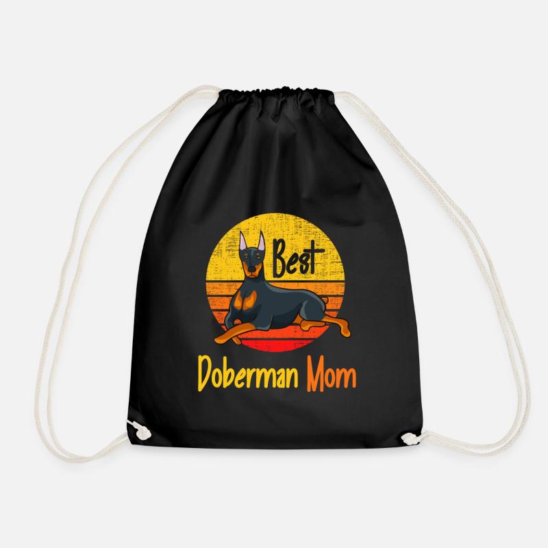 Beste Dobermann-Mutter aller Zeiten lustiger Vintage-Dobermann-Hund - Turnbeutel - Schwarz