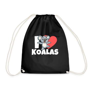 J’aime les Koala Bears Drôle I Heart Koalas Animal - Sac de sport léger - noir - Devant