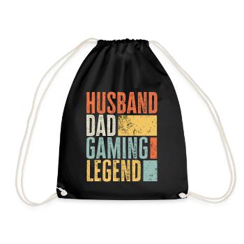 Gaming Ehemann Vater Legendärer Vater Beste Retro - Turnbeutel - Schwarz - Vorne