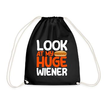 They made my huge sausage to Hot Dog - Drawstring Bag - black - Front