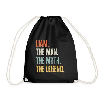 Liam der Beste, Mann Mythos Legende, lustig Bester Name - Turnbeutel - Schwarz - Vorne