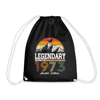 Legendary since 1973 Vintage Vintage Birthday - Drawstring Bag - black - Front