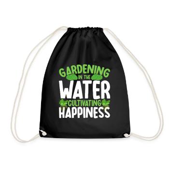 Water Gardener Cultivating Happiness Gift - Drawstring Bag - black - Front