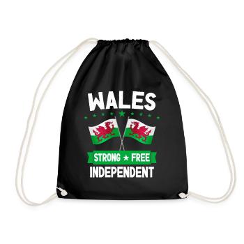 Wales - Drawstring Bag - black - Front