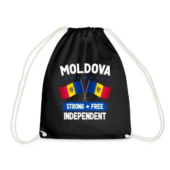 Moldova - Drawstring Bag - black - Front