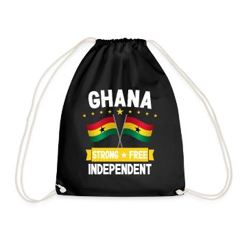 Ghana - Drawstring Bag - black - Front