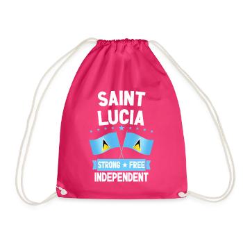 Saint Lucia - Drawstring Bag - fuchsia - Front