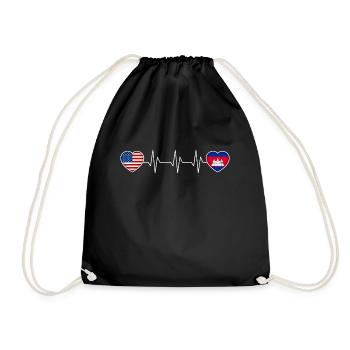 Cambodia - Drawstring Bag - black - Front