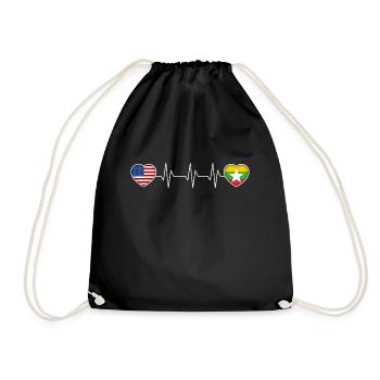 Myanmar - Drawstring Bag - black - Front